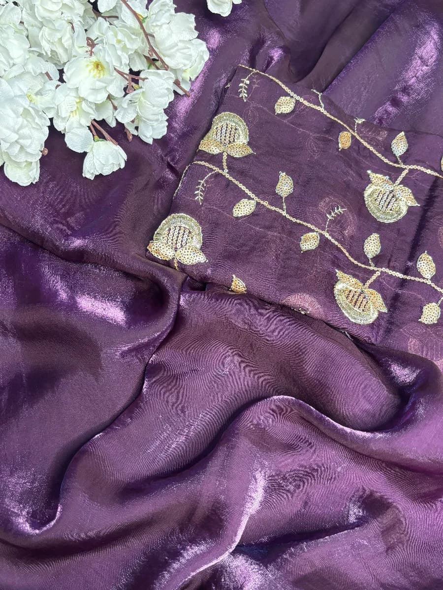 Space silk - Embroidery Saree 