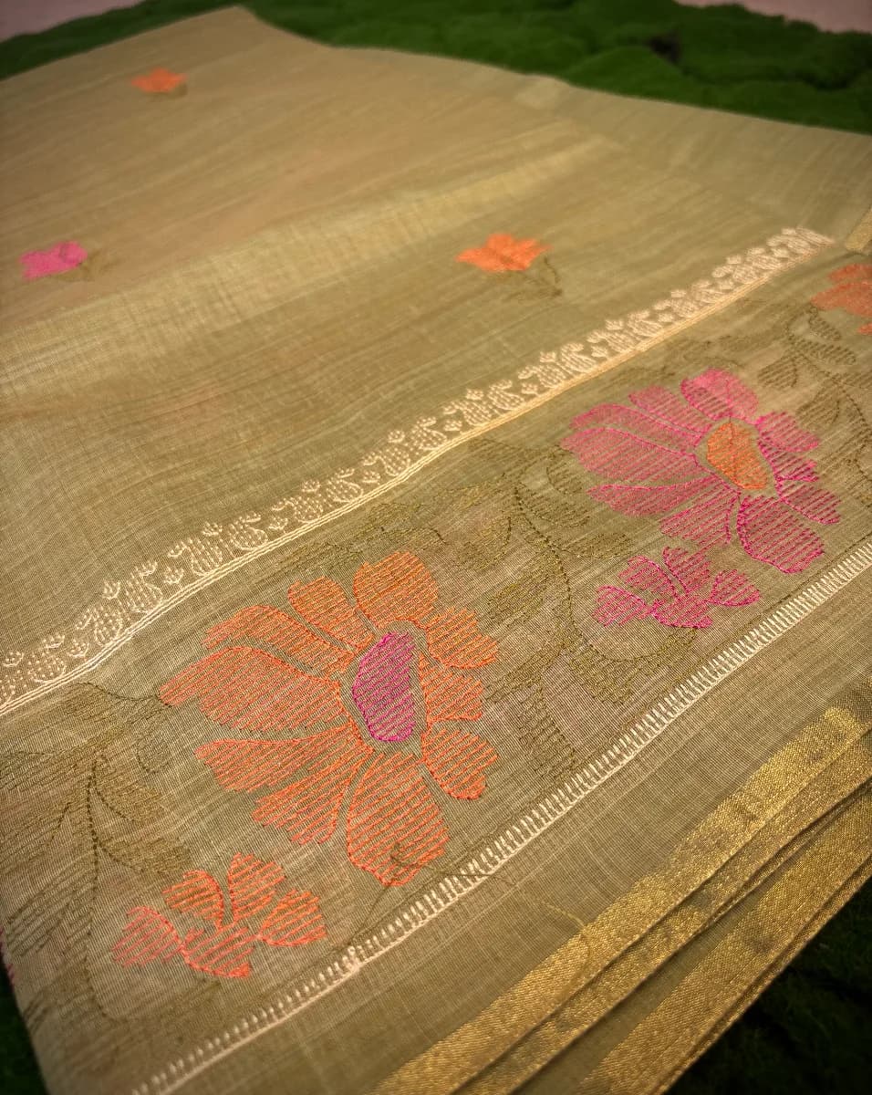 Cotton saree- Embossed Thread work thumbnail 2