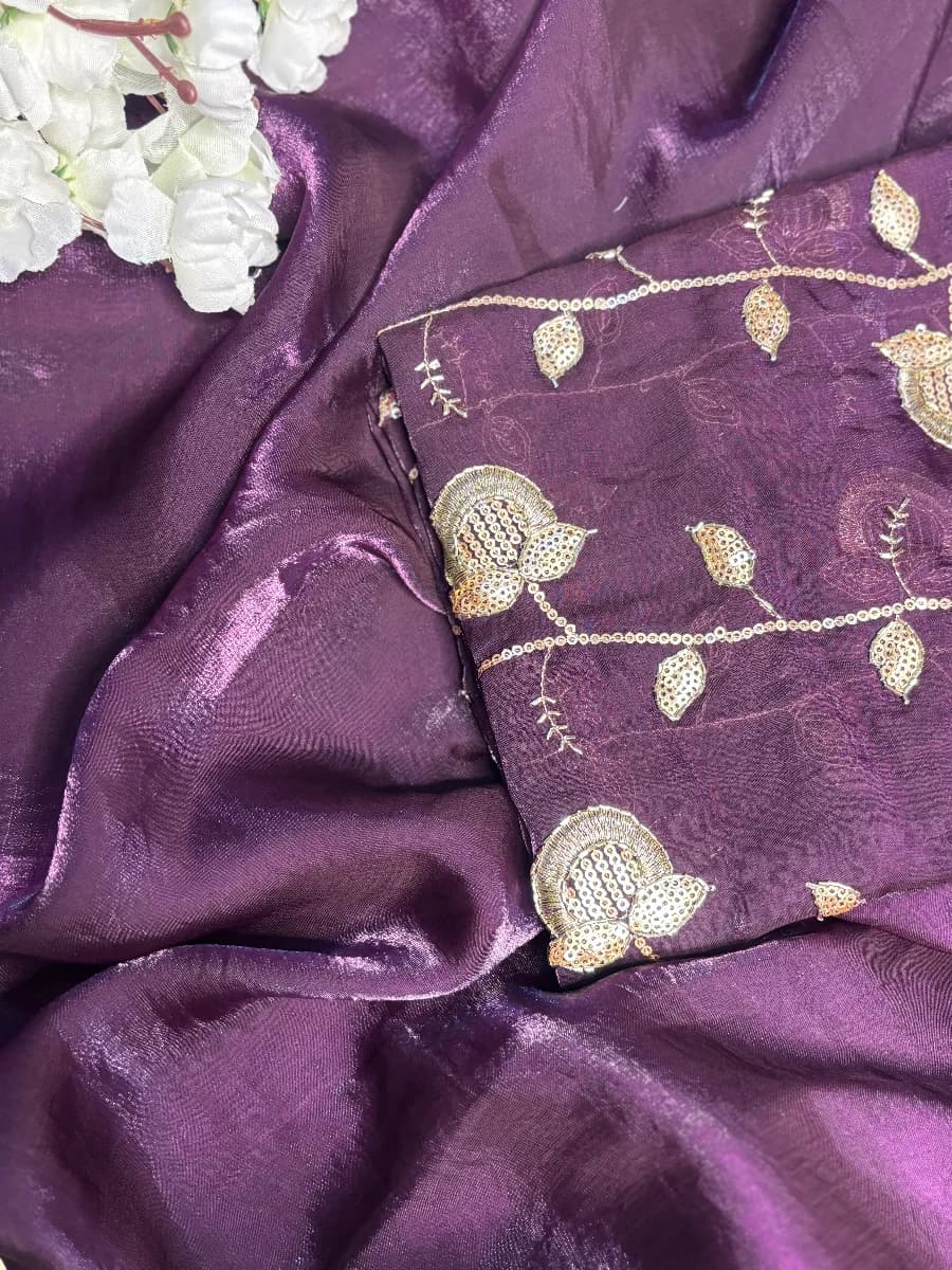 Space silk - Embroidery Saree  thumbnail 2