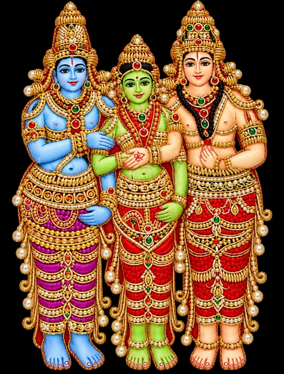 Fabric sticker - Meenakshi thirukalyanam — image 1