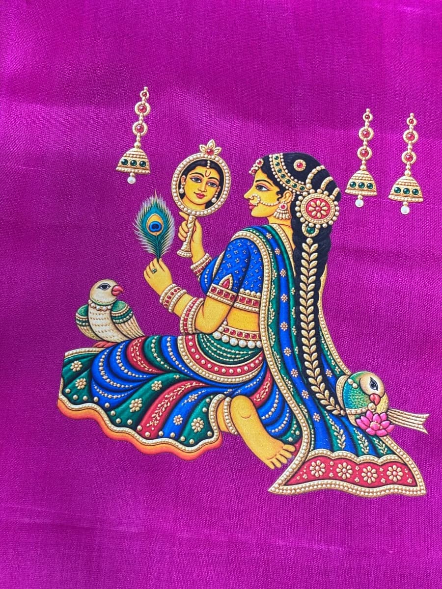 Fabric stickers- Tanjore painting thumbnail 2