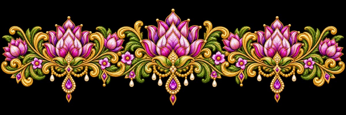 Saree borders- Purple vines  — image 1
