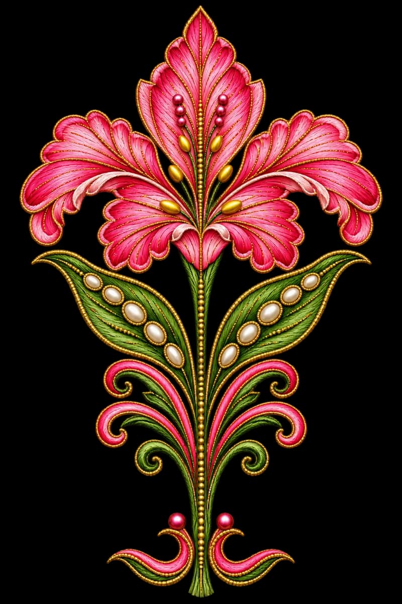 Fabric stickers- Floral motif