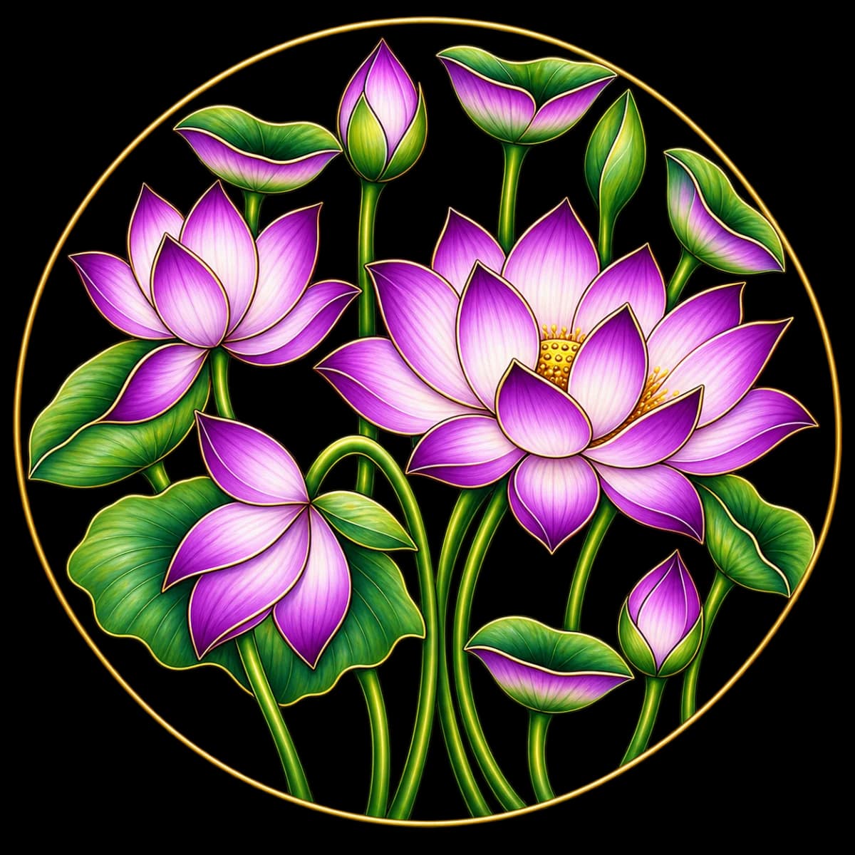 Fabric sticker - purple flower