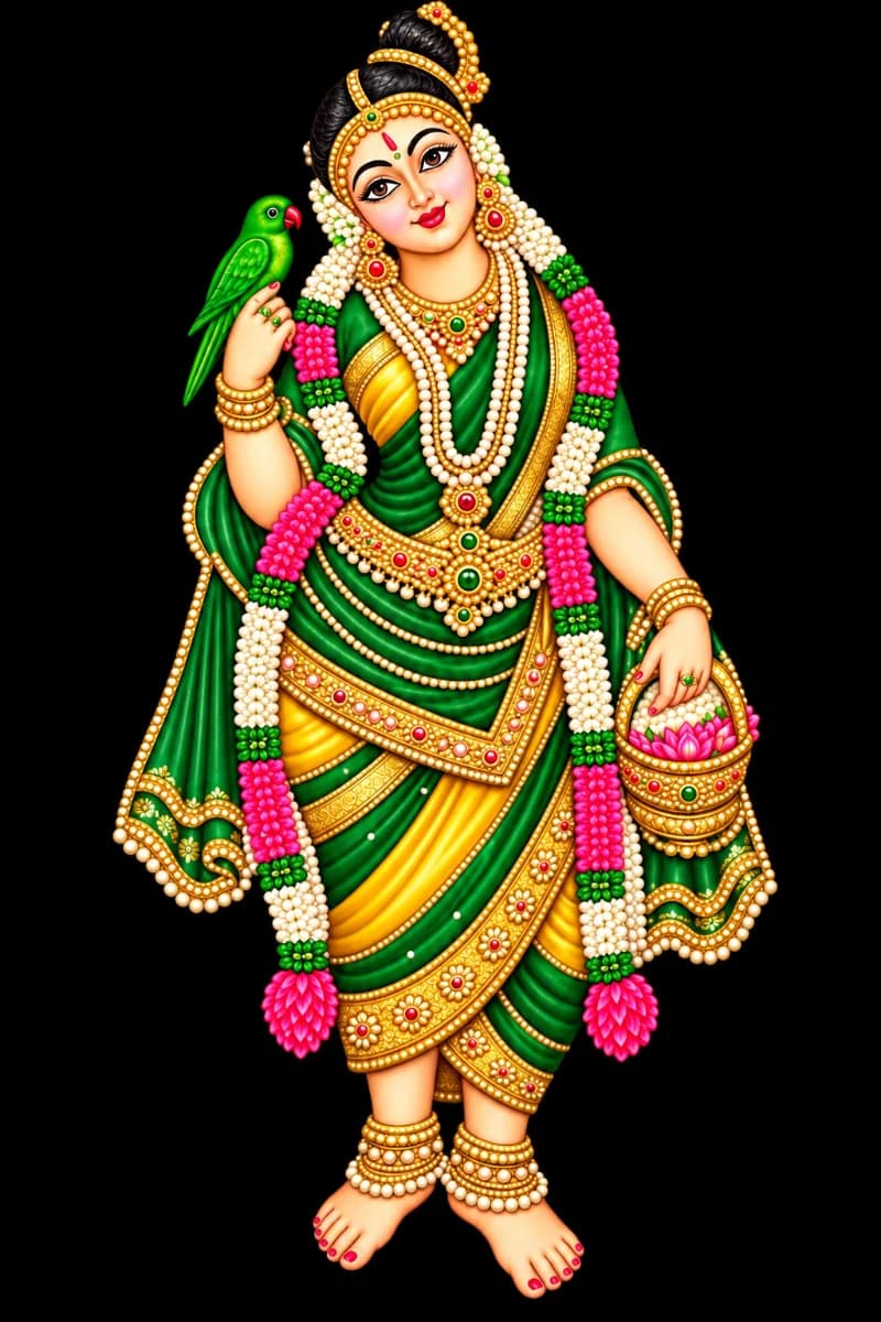 Fabric sticker - Andal Green saree