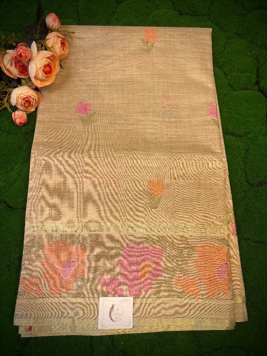 Cotton saree - Embossed Thread work
