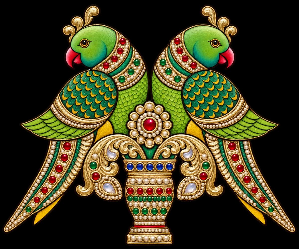 Fabric stickers - parrot
