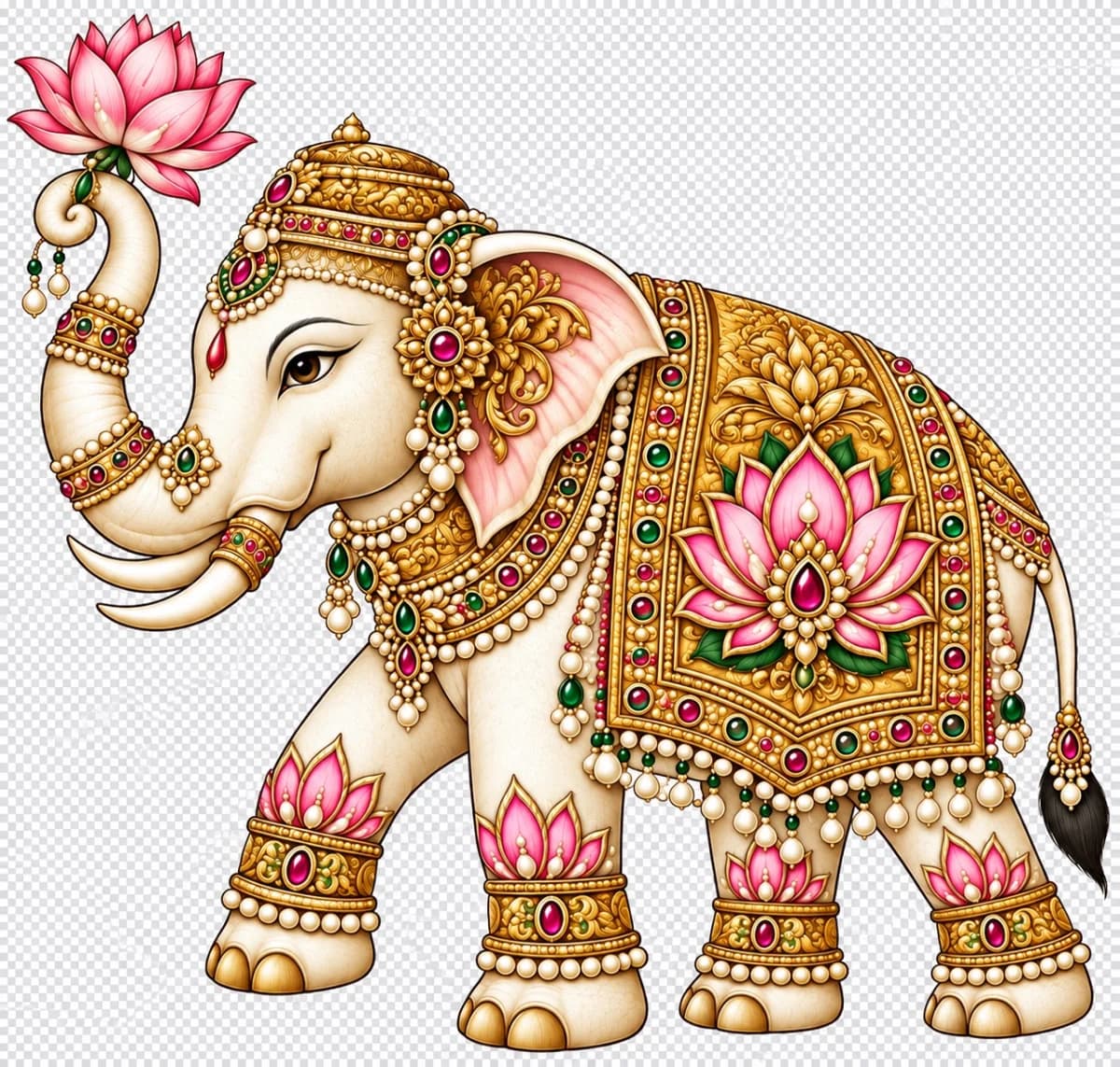 Fabric stickers - Royal elephant left — image 1