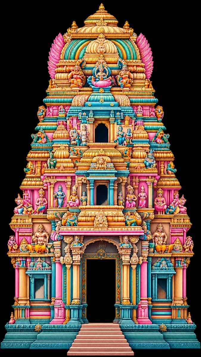 Fabric sticker - Gopuram