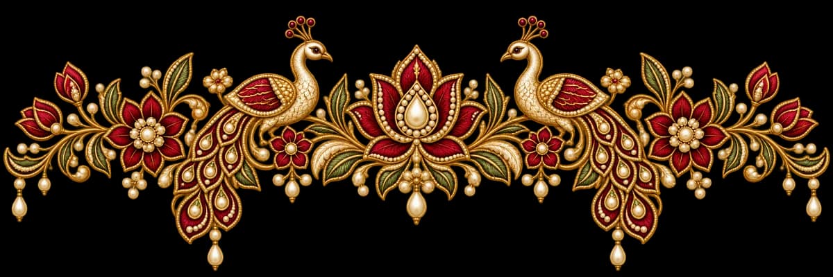 Saree borders - Royal peacock — image 1
