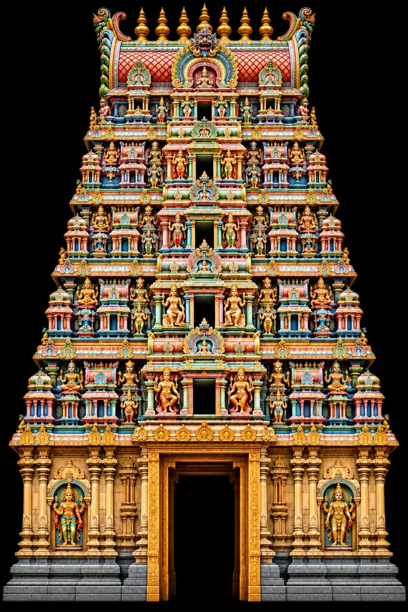 Fabric sticker - Gopuram