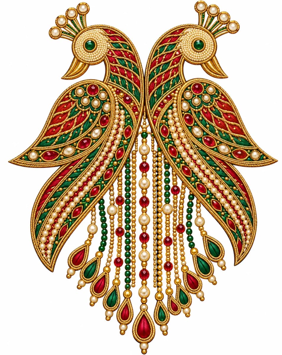 Fabric stickers - Aari motif