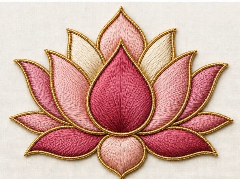 Fabric sticker - lotus