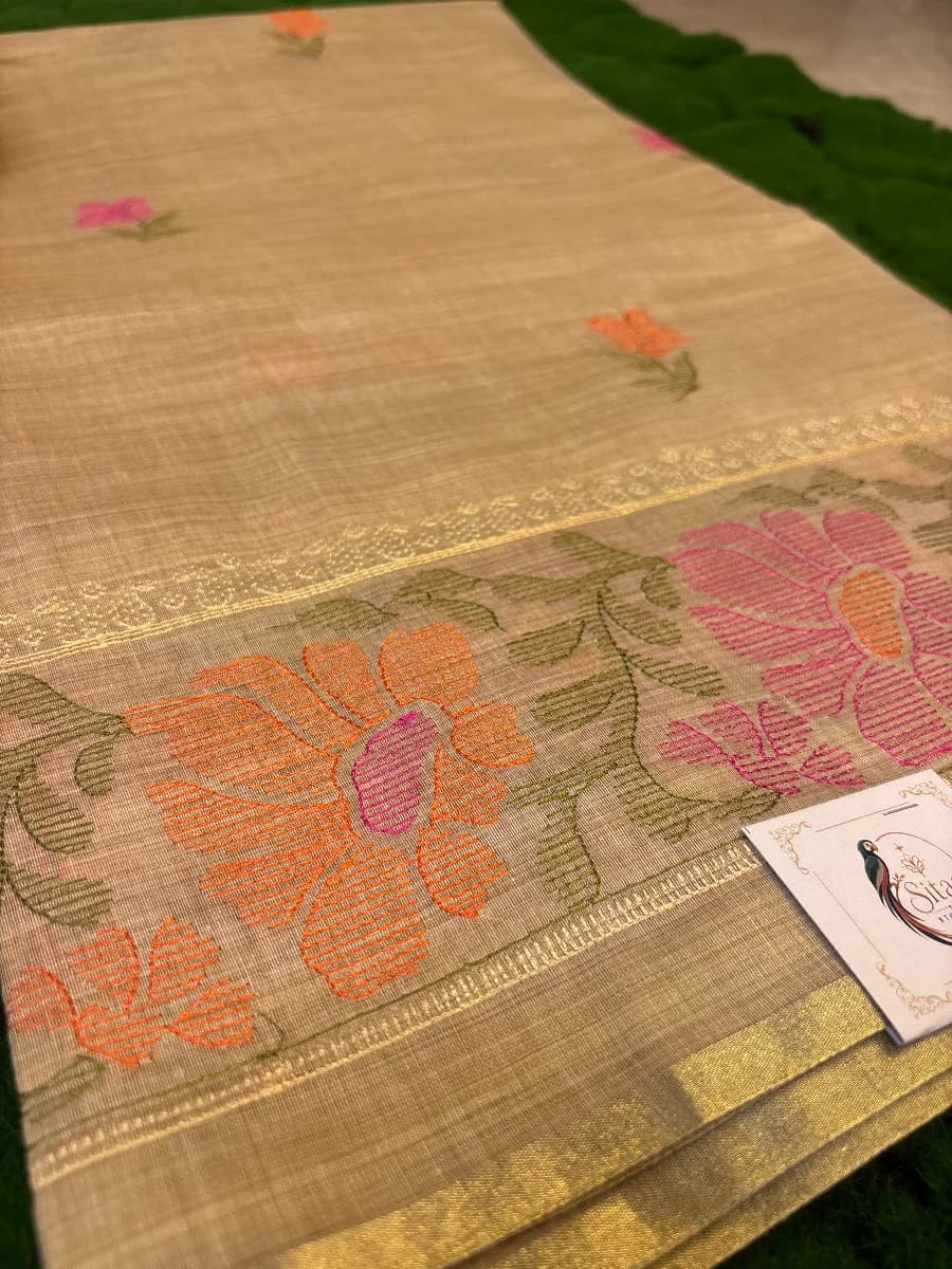 Cotton saree - Embossed Thread work thumbnail 2