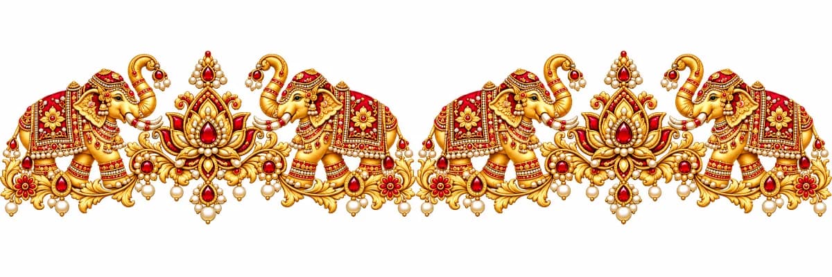 Saree Borders - Golden elephant  — image 1